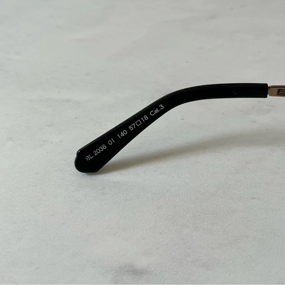 Balmain Black & Gold Sunglasses w/ Gray Gradient Lens